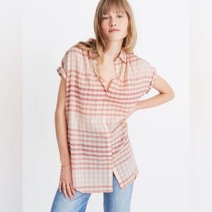 Madewell Central Tunic Shirt in Ombré Gingham Check